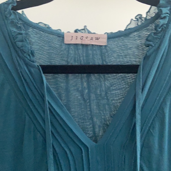 Jigsaw: Blue/Green Low Cut Dress - Picture 3 of 3